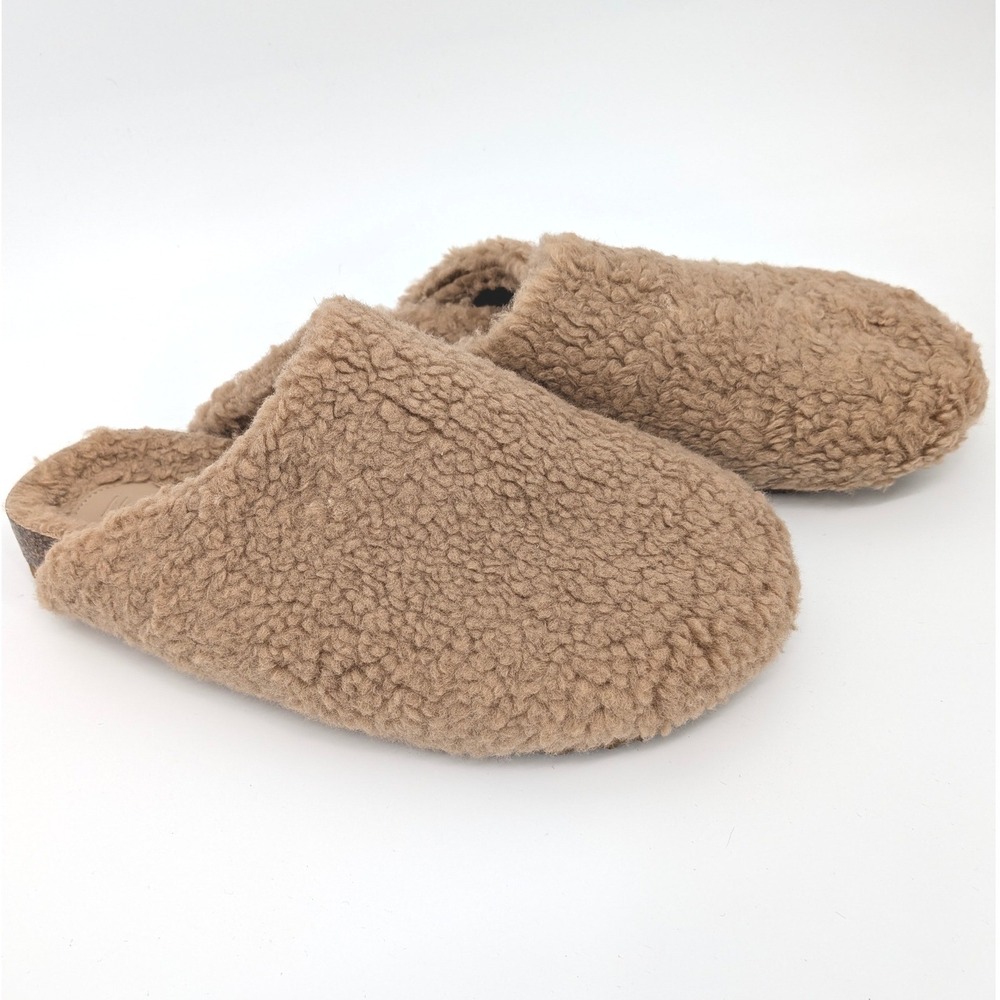 Intentionally Blank‎ Sherpa Clog Slipper Womens 9 Tan Faux Shearling Mules Soft